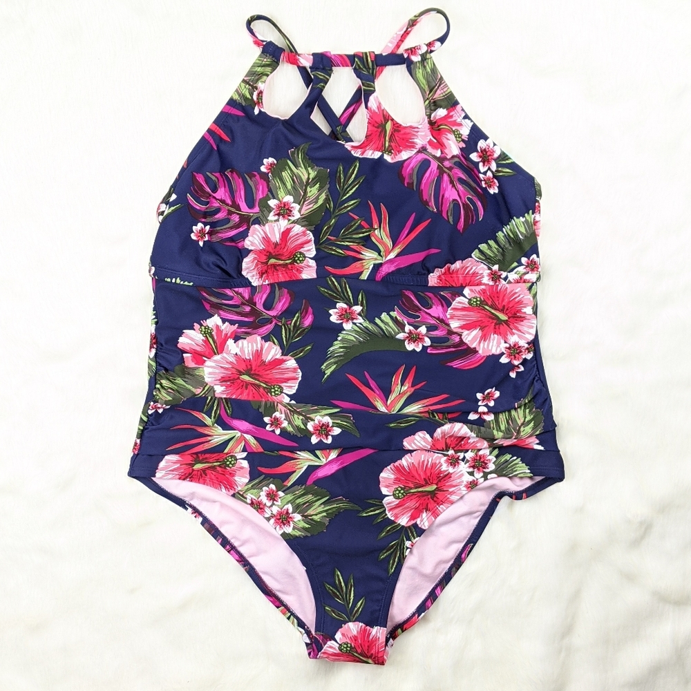 Kona Sol one piece floral bathing suit
